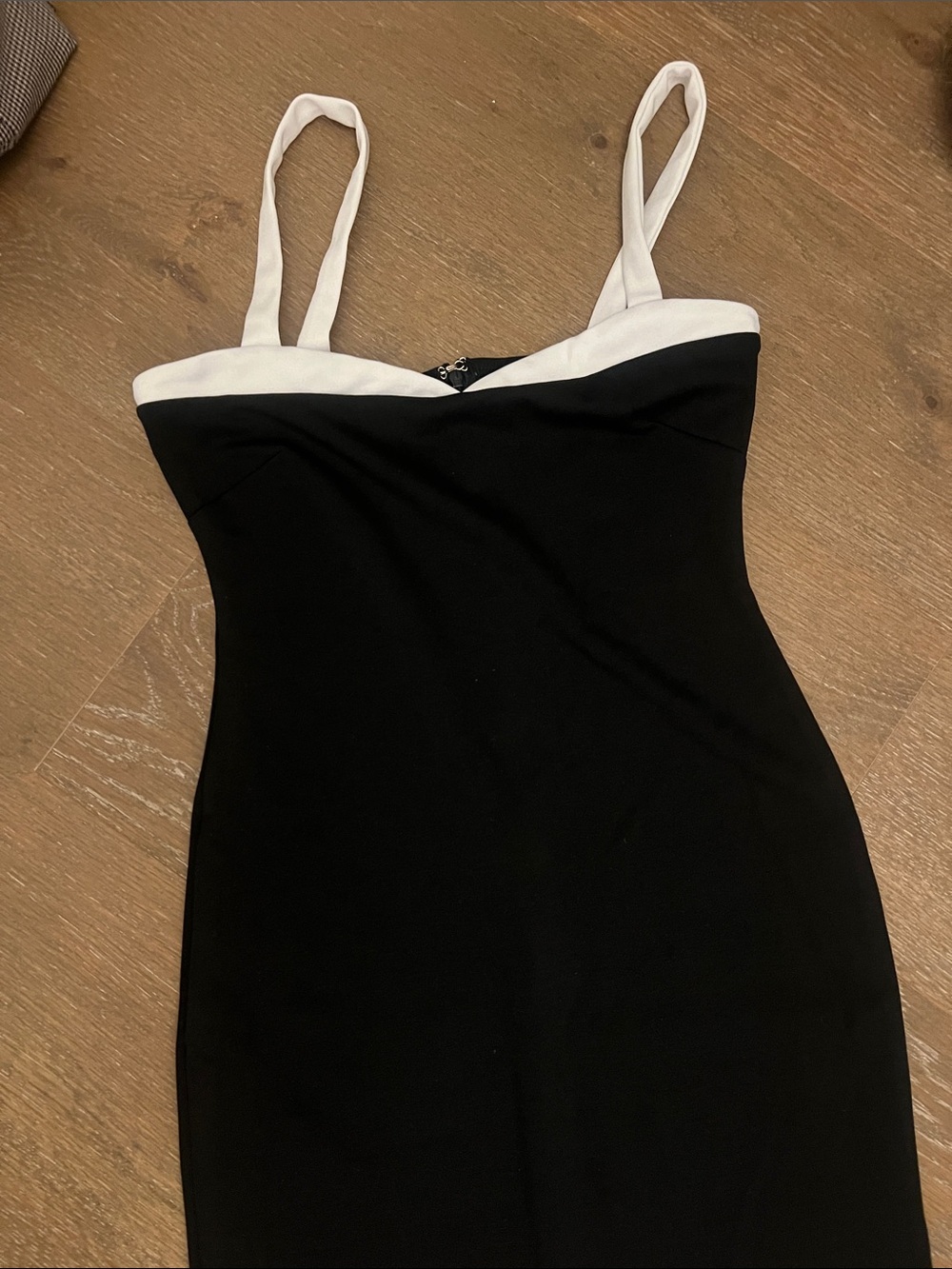 Hello Molly Black and White Strappy Midi Dress